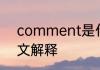 comment是什么意思 comment英文解释