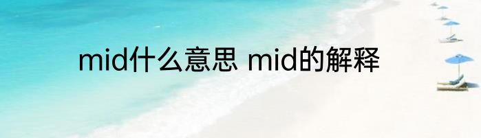 mid什么意思 mid的解释