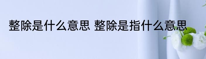 整除是什么意思 整除是指什么意思