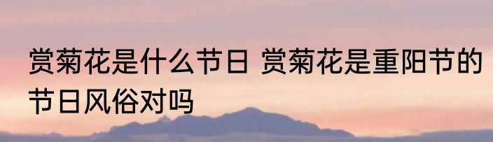 赏菊花是什么节日 赏菊花是重阳节的节日风俗对吗