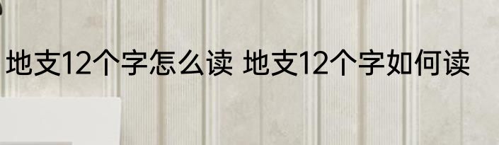 地支12个字怎么读 地支12个字如何读