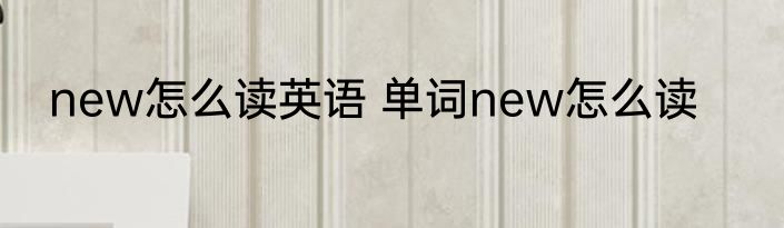 new怎么读英语 单词new怎么读