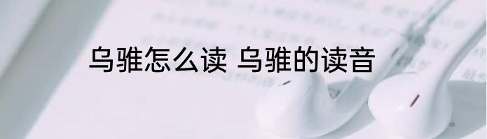 乌骓怎么读 乌骓的读音