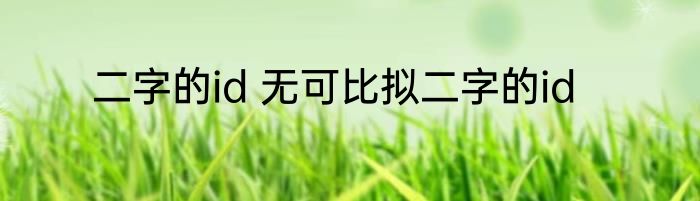 二字的id 无可比拟二字的id