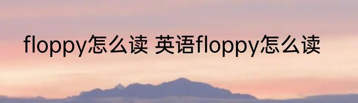 floppy怎么读 英语floppy怎么读