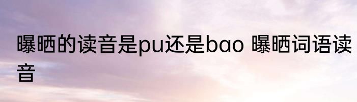 曝晒的读音是pu还是bao 曝晒词语读音