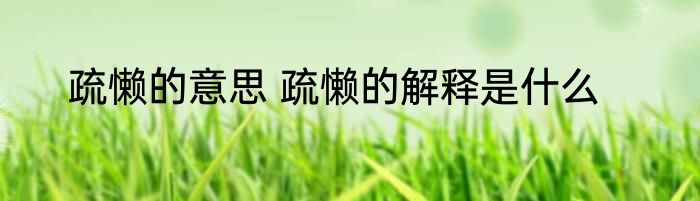 疏懒的意思 疏懒的解释是什么