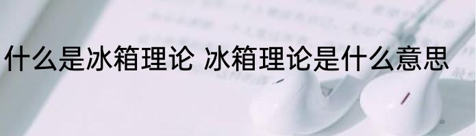 什么是冰箱理论 冰箱理论是什么意思