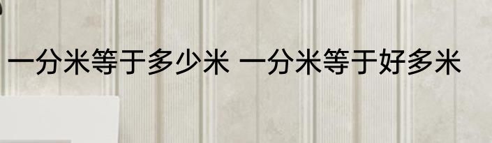 一分米等于多少米 一分米等于好多米