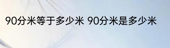 90分米等于多少米 90分米是多少米