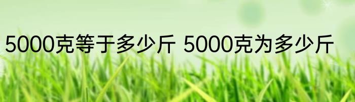 5000克等于多少斤 5000克为多少斤