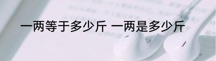 一两等于多少斤 一两是多少斤