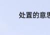 处置的意思 处置意思介绍