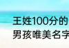 王姓100分的男孩名字 王姓100分的男孩唯美名字