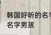 韩国好听的名字男孩 韩国好听的洋气名字男孩