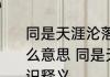 同是天涯沦落人相逢何必曾相识是什么意思 同是天涯沦落人相逢何必曾相识释义