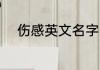 伤感英文名字 伤感英文唯美名字