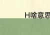 H啥意思 H有什么意思