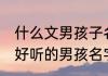 什么文男孩子名字好听文雅 带文字的好听的男孩名字大全