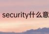 security什么意思 security怎么翻译
