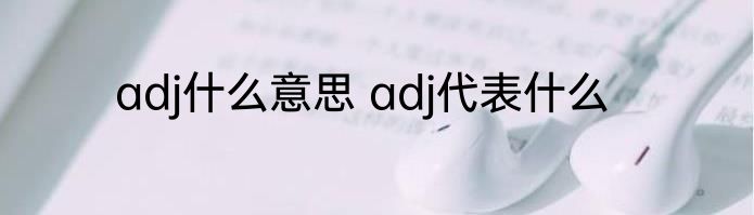 adj什么意思 adj代表什么