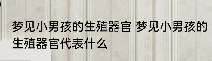 梦见小男孩的生殖器官 梦见小男孩的生殖器官代表什么