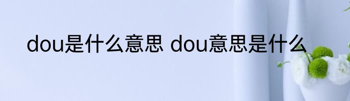 dou是什么意思 dou意思是什么
