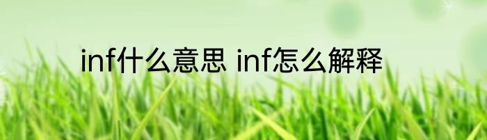 inf什么意思 inf怎么解释