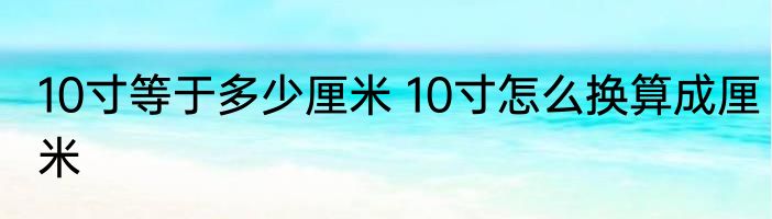 10寸等于多少厘米 10寸怎么换算成厘米