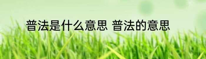 普法是什么意思 普法的意思