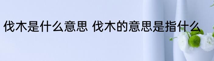 伐木是什么意思 伐木的意思是指什么