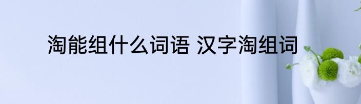 淘能组什么词语 汉字淘组词