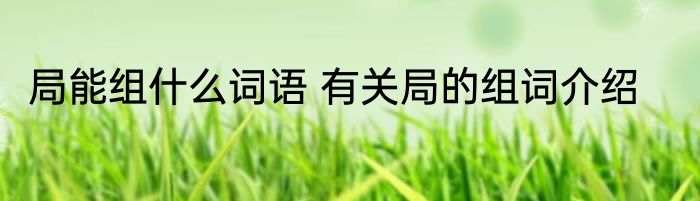局能组什么词语 有关局的组词介绍