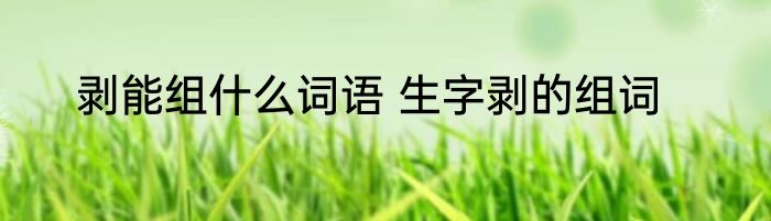 剥能组什么词语 生字剥的组词