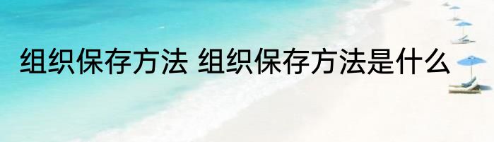 组织保存方法 组织保存方法是什么