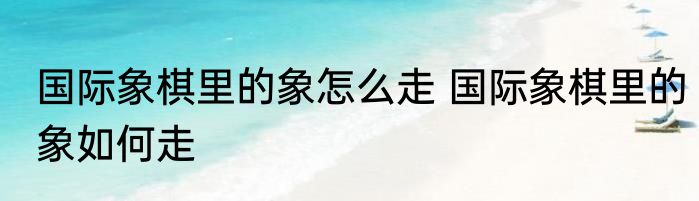 国际象棋里的象怎么走 国际象棋里的象如何走