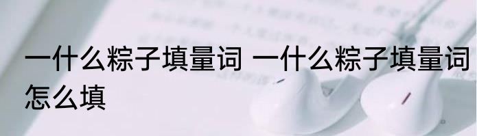 一什么粽子填量词 一什么粽子填量词怎么填
