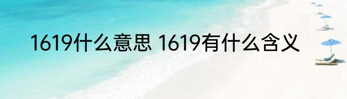 1619什么意思 1619有什么含义