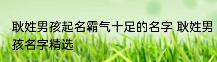 耿姓男孩起名霸气十足的名字 耿姓男孩名字精选