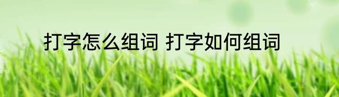打字怎么组词 打字如何组词