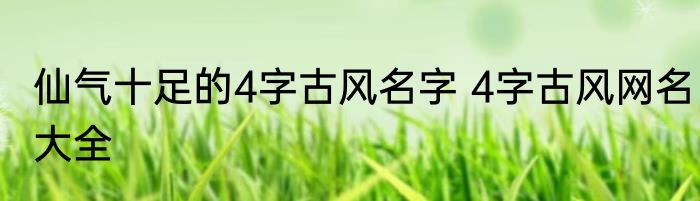 仙气十足的4字古风名字 4字古风网名大全