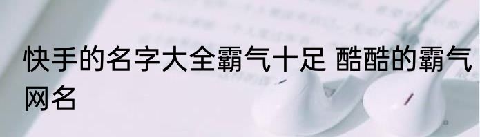 快手的名字大全霸气十足 酷酷的霸气网名