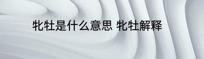 牝牡是什么意思 牝牡解释