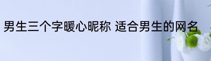 男生三个字暖心昵称 适合男生的网名