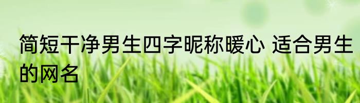 简短干净男生四字昵称暖心 适合男生的网名