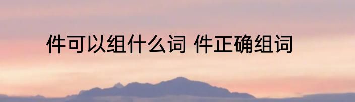 件可以组什么词 件正确组词