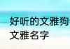 好听的文雅狗狗名字公狗 公狗好听的文雅名字