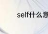 self什么意思 self怎么翻译
