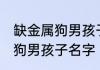 缺金属狗男孩子名字 好听文雅缺金属狗男孩子名字