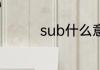 sub什么意思 sub的意思